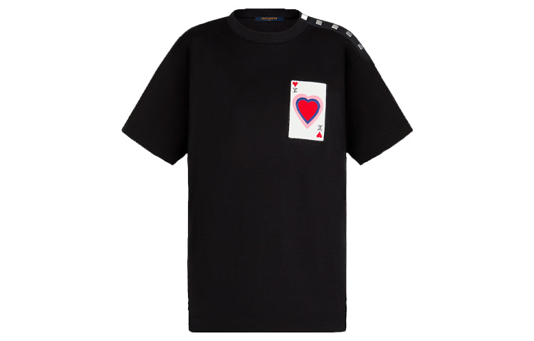 LOUIS VUITTON Drop Shoulder Sleeve T Shirt Women's Black
