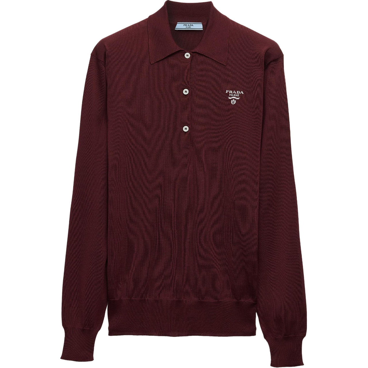 PRADA Embroidered-logo Silk Polo Shirt