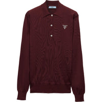 PRADA Embroidered-logo Silk Polo Shirt
