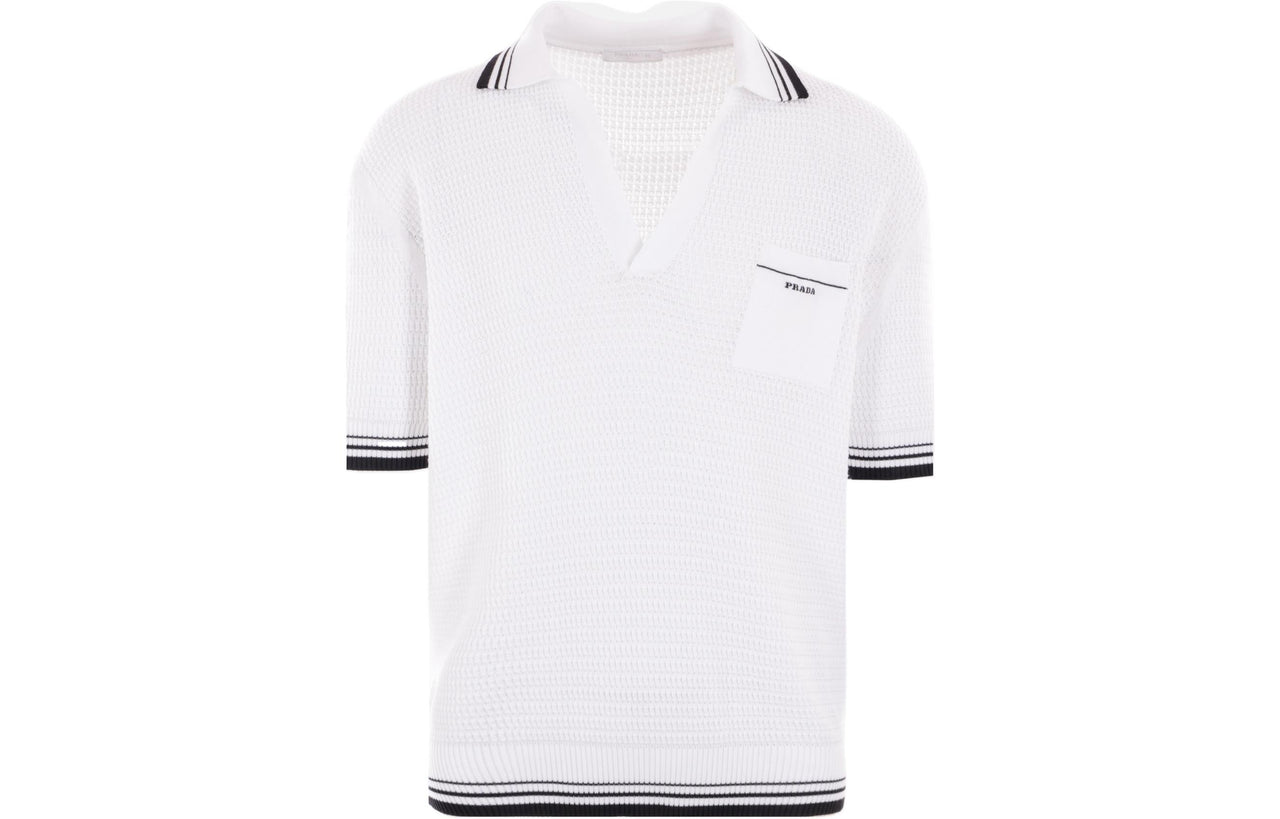 PRADA SS24 Polo Shirt Men's White