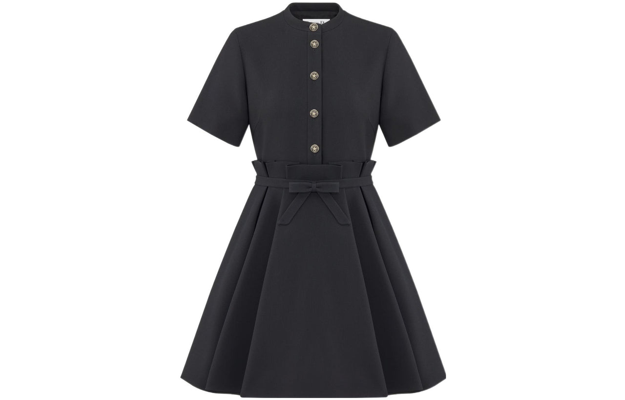 DIOR Short Sleeved Dress Women's Black