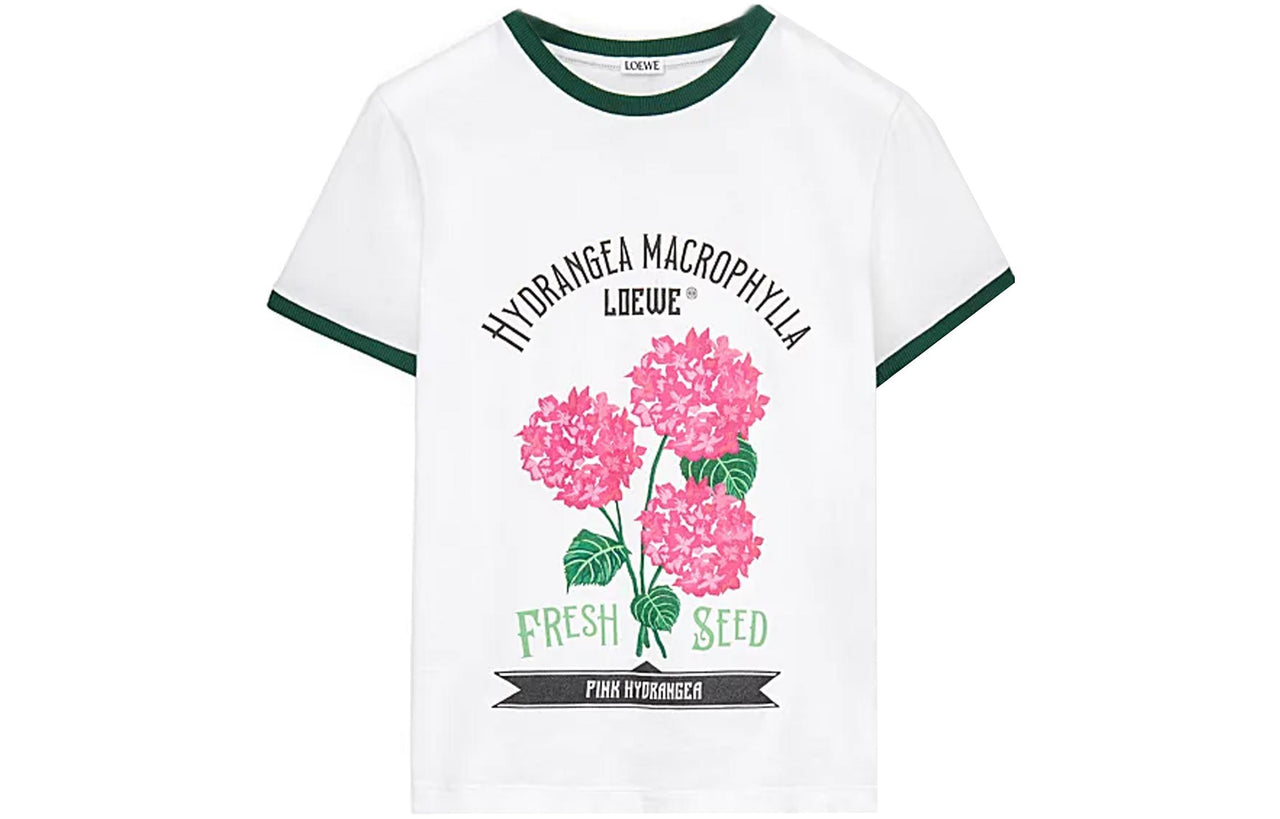 LOEWE Flower T Shirt 'White/Green/Pink'
