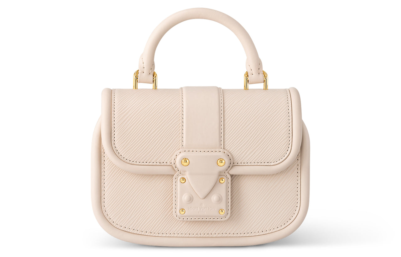 LOUIS VUITTON Pia Grained Cow Leather Shoulder Bag Crossbody Bag Handbag Women's Beige