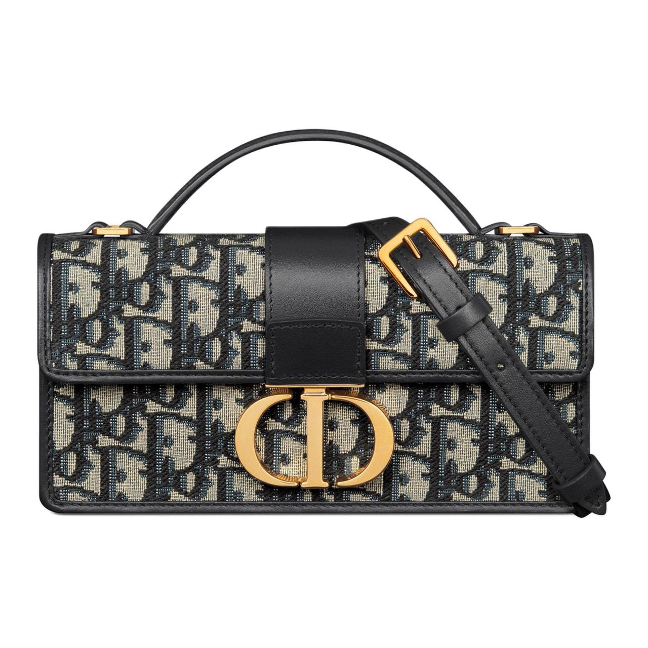 DIOR Oblique Printed Fabric Handbag Shoulder Bag Crossbody Bag Mini Women's Blue