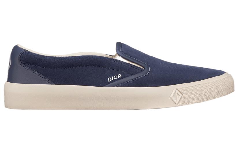 DIOR B101 Slip On Navy Blue Suede Calfskin