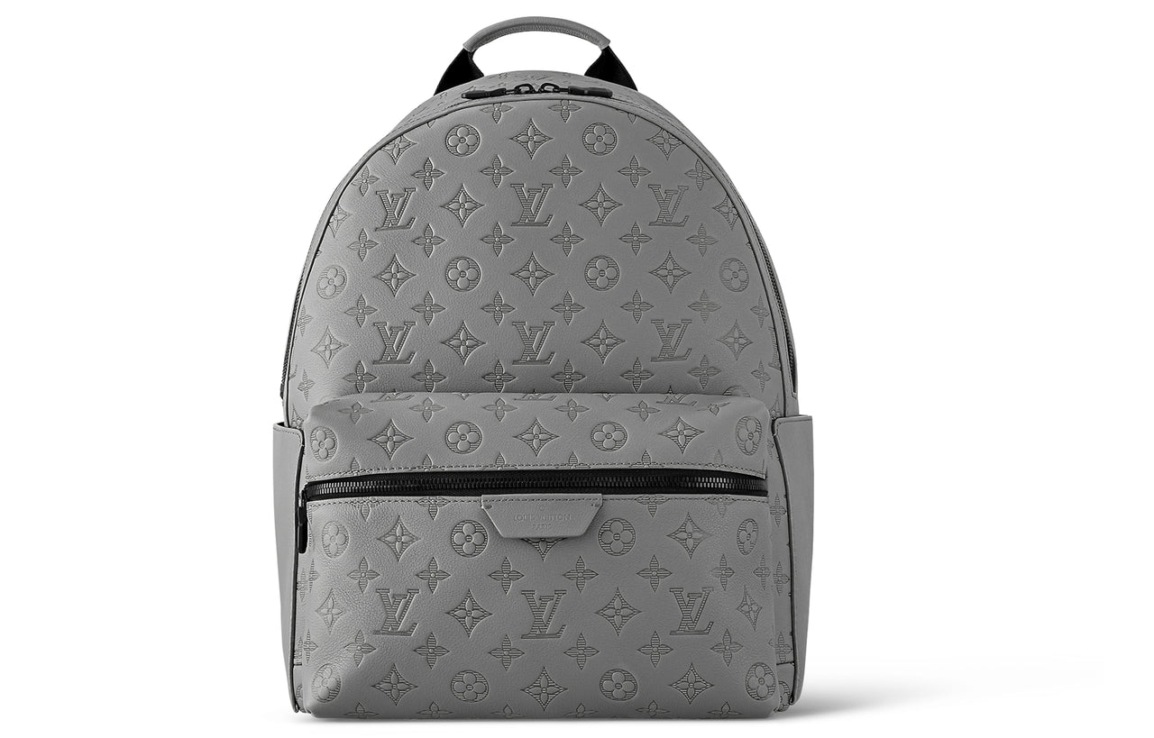 LOUIS VUITTON Discovery Cow Leather Backpack Men's Gray