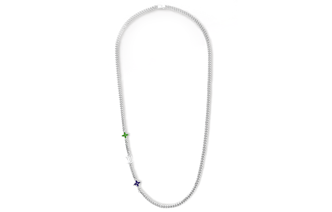 LOUIS VUITTON Brass Necklaces Unisex Silver