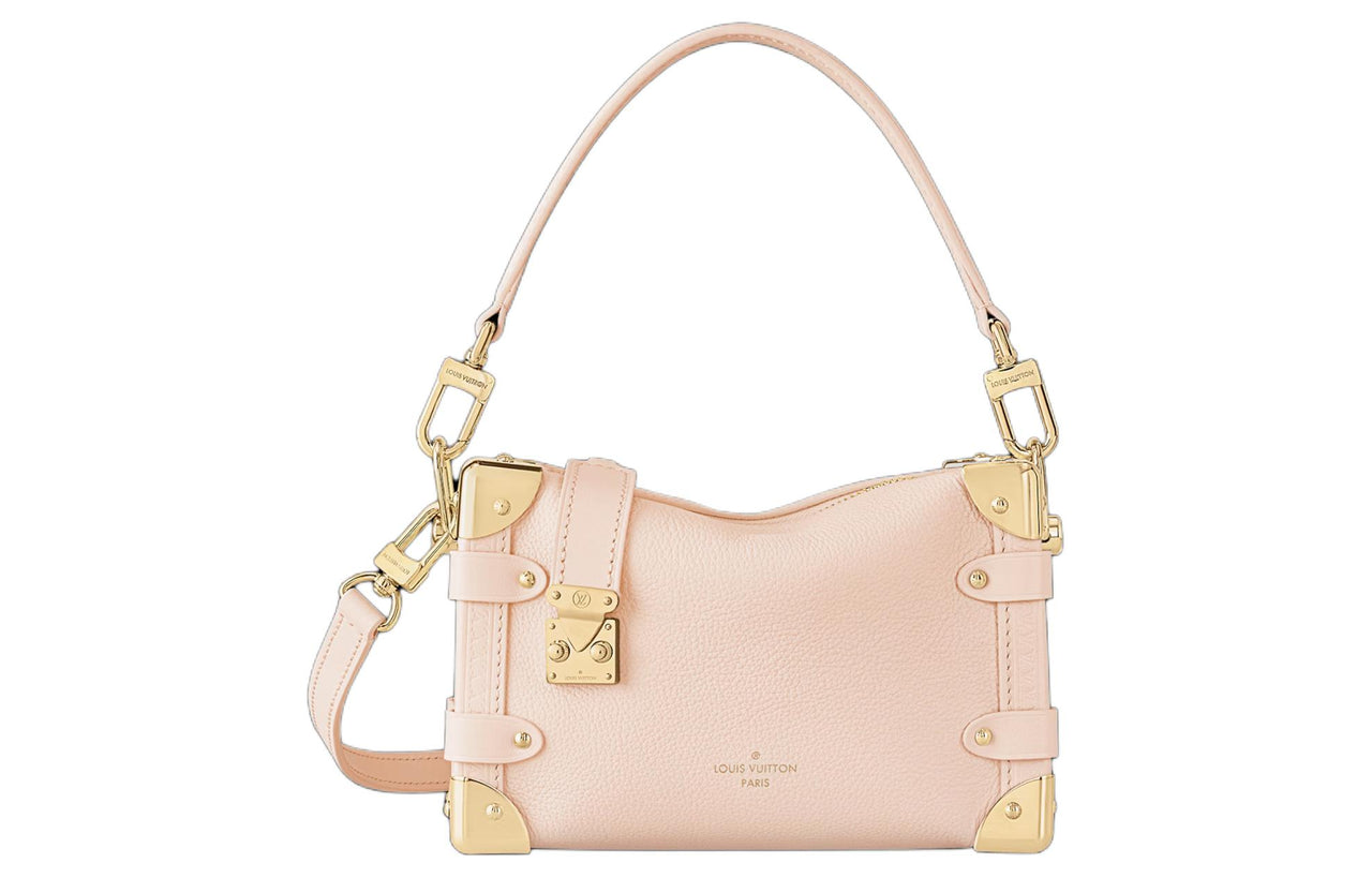 LOUIS VUITTON SIDE TRUNK Cow Leather Crossbody Bag Shoulder Bag Handbags Small Size Women's Pink