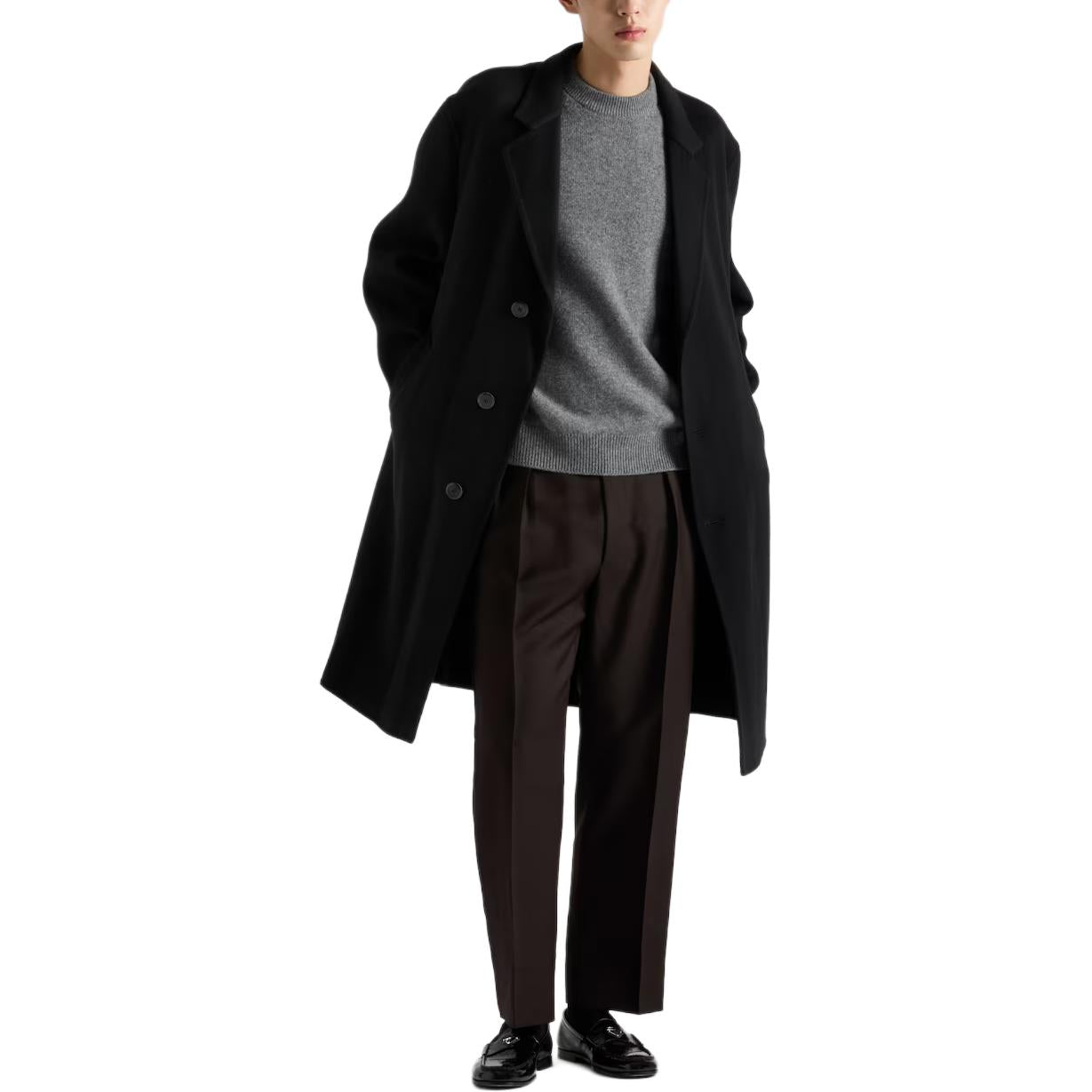 PRADA SS25 Cashmere Sweater Men's Gray
