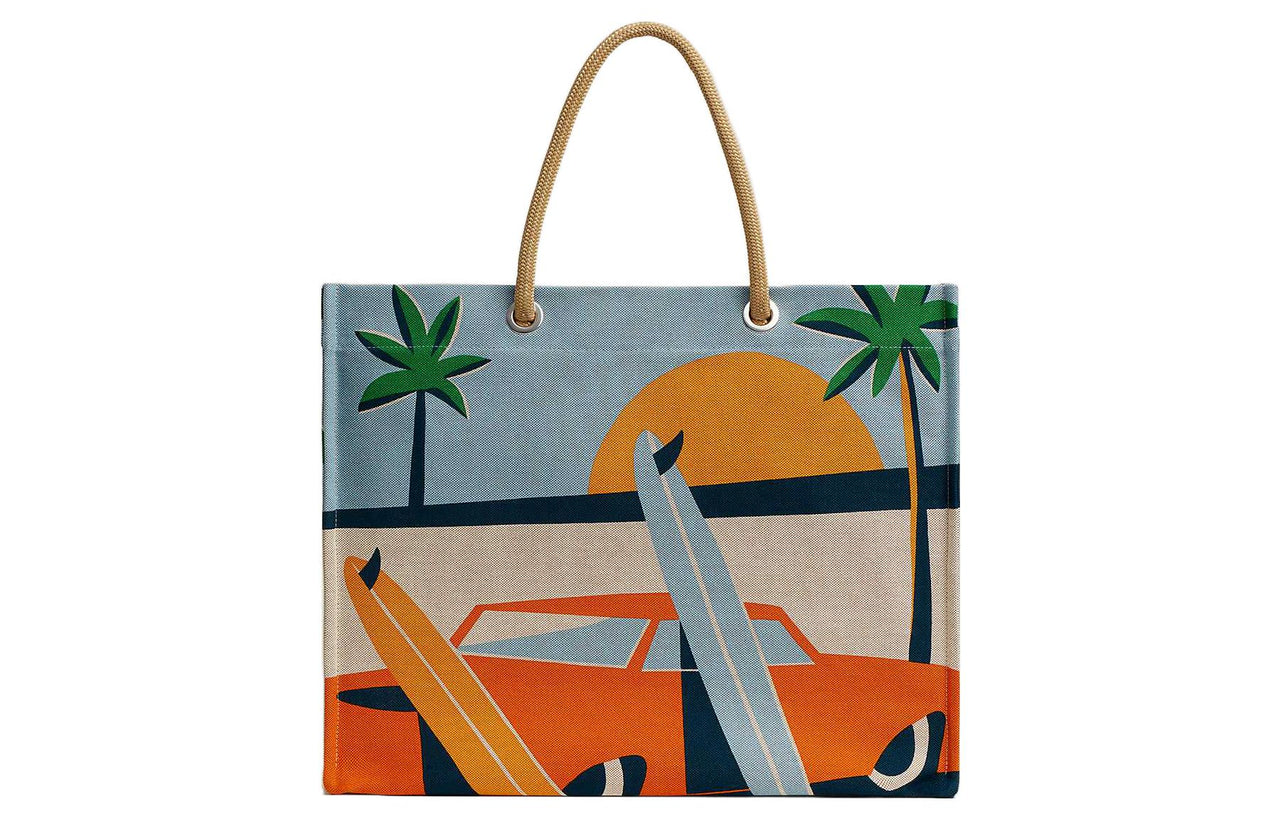 HERMES Cotton Tote Bag Shopping Bag Shoulder Bag Handbag Regular Women's Multicolor