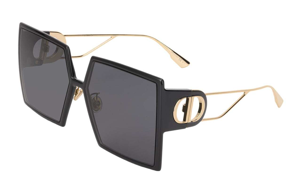 DIOR Plate Frame With Metal And Plate Square Sunglasses Unisex Black