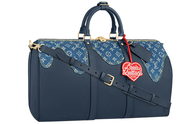 LOUIS VUITTON X Nigo Keepall Bandouliere 50 Monogram Blue