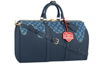 LOUIS VUITTON X Nigo Keepall Bandouliere 50 Monogram Blue