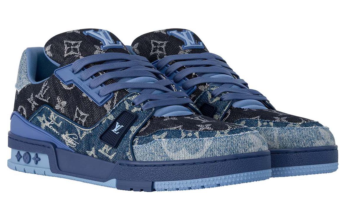 LOUIS VUITTON Trainer Low Top Skateboard Shoes Unisex Blue