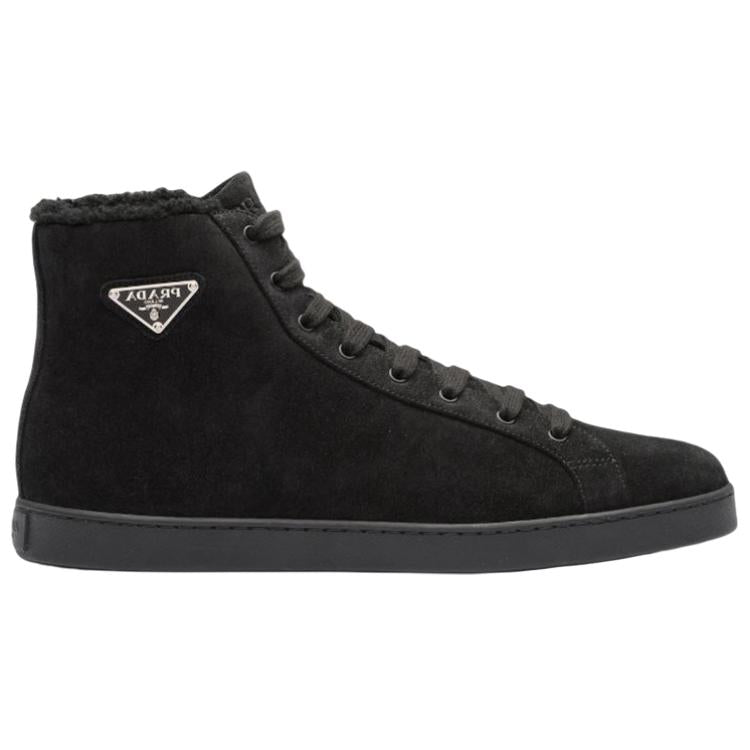 PRADA High Top Stylish Skateboarding Shoes Men's Black