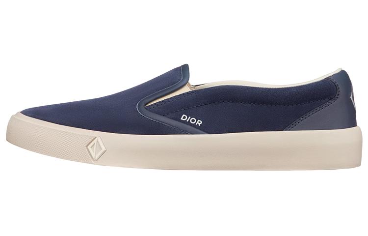 DIOR B101 Slip On Navy Blue Suede Calfskin