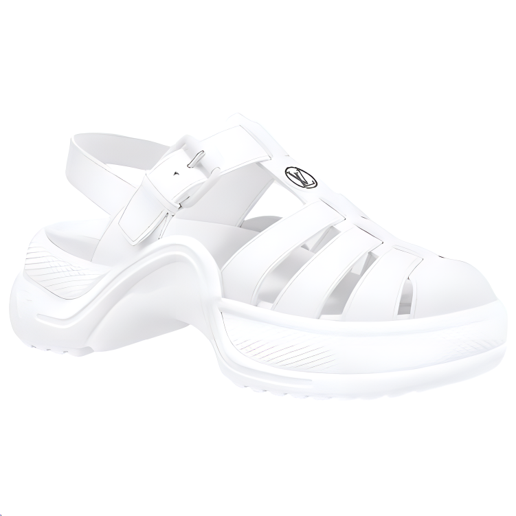 LOUIS VUITTON Archlight 1.0 Line Roman Sandals Women's White