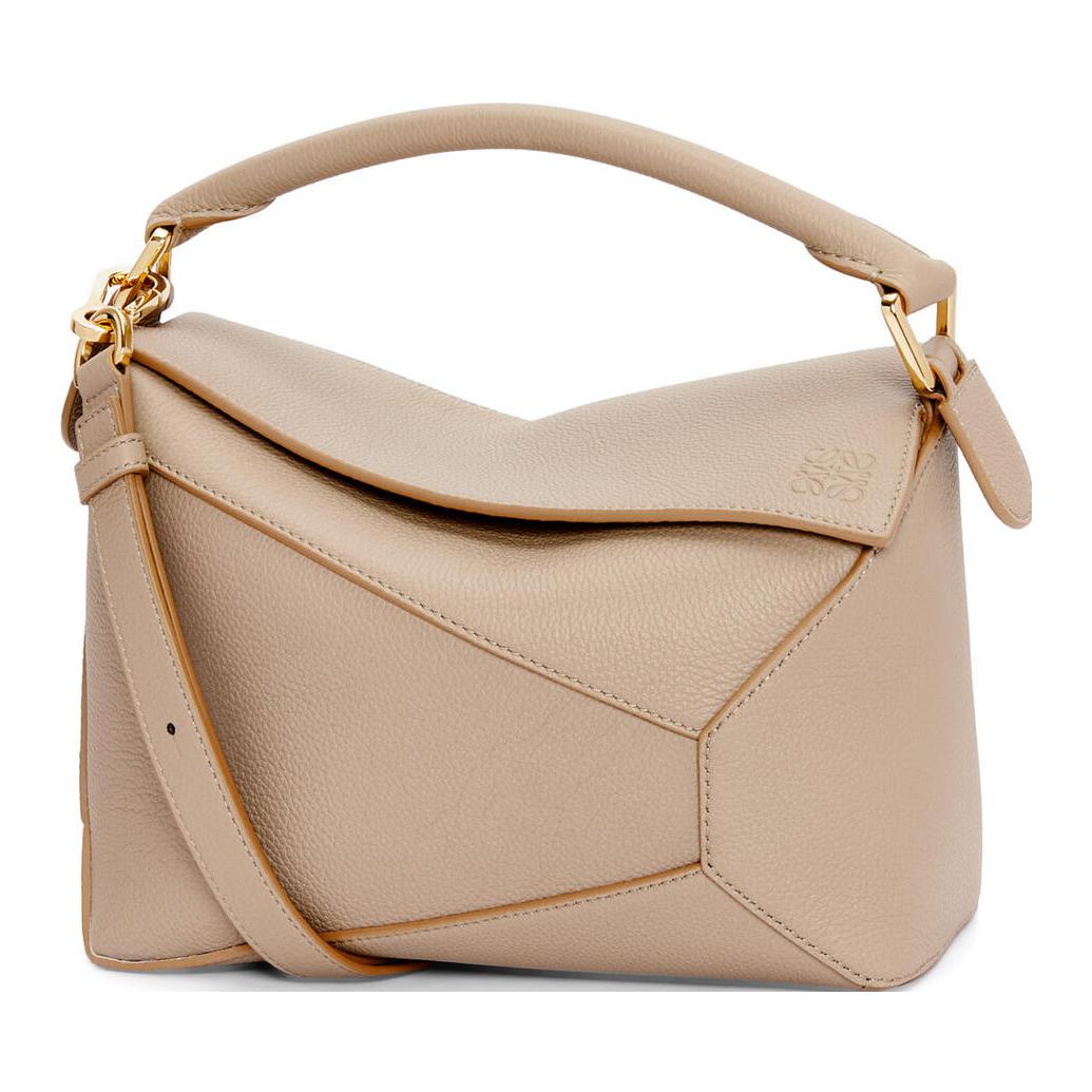 LOEWE Soft Grain Cow Leather Shoulder Bag, Crossbody Bag, Handbag Small Size Women's Sand