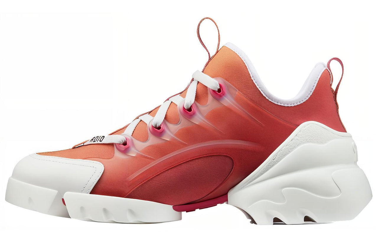 DIOR D-Connect Low-Top Athletic Shoes Women's Orange Red Gradient