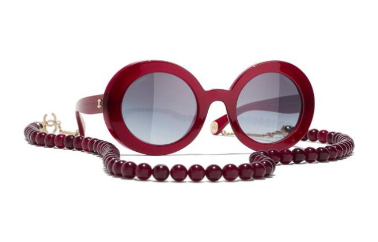CHANEL Sunglasses Women's Red
