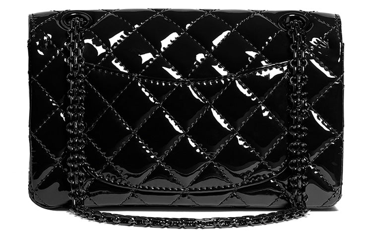 CHANEL So Black2.55 Calfskin Mouth Cover Bag Crossbody Bag Chain Bag Shoulder Bag Women's Black