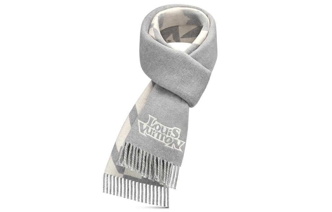 LOUIS VUITTON Knit Scarf Men's Gray
