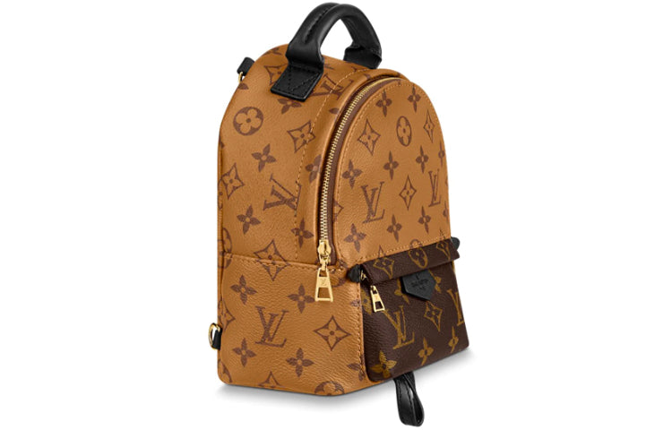 LOUIS VUITTON Palm Springs Canvas With Leather Small Backpack Mini Women's Brown/Beige