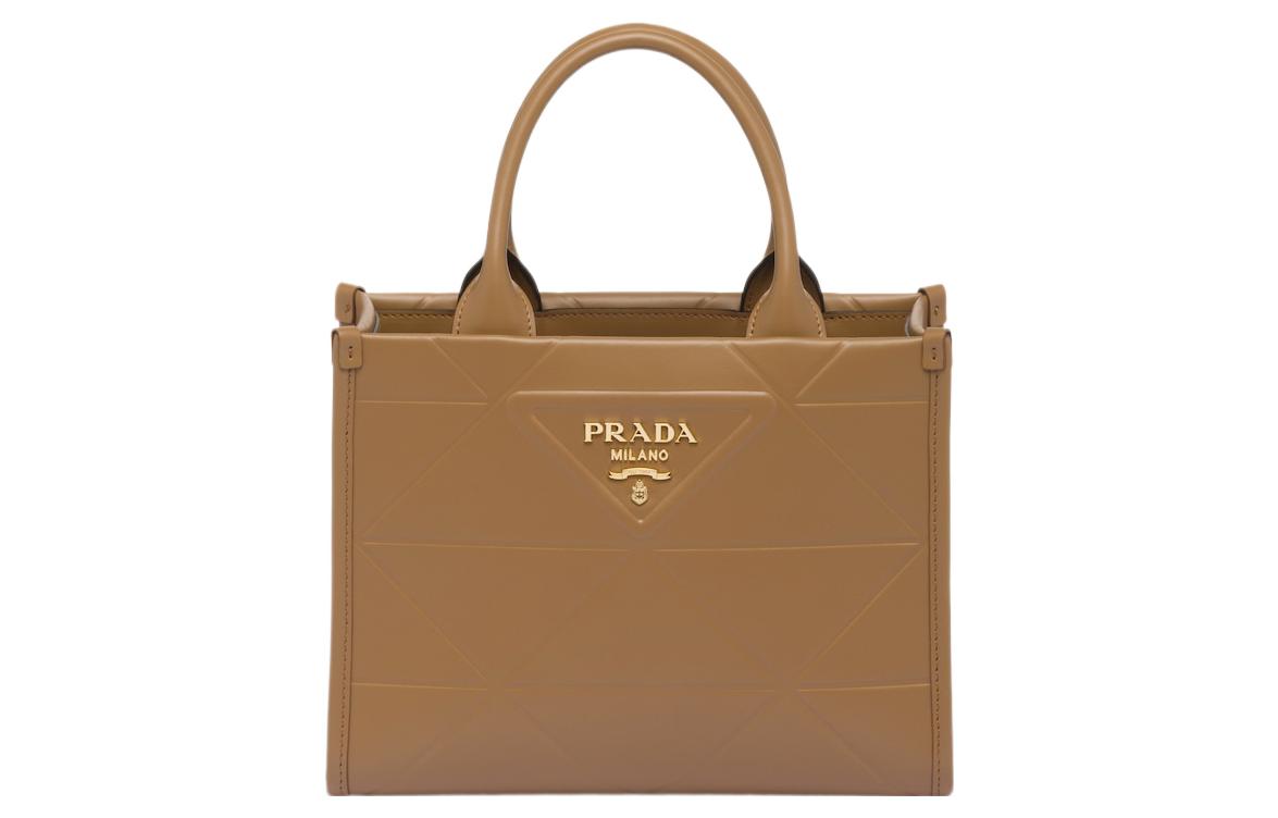 PRADA Symbole Leather Shoulder Bag, Crossbody Bag, Handbag Mini Women's Caramel