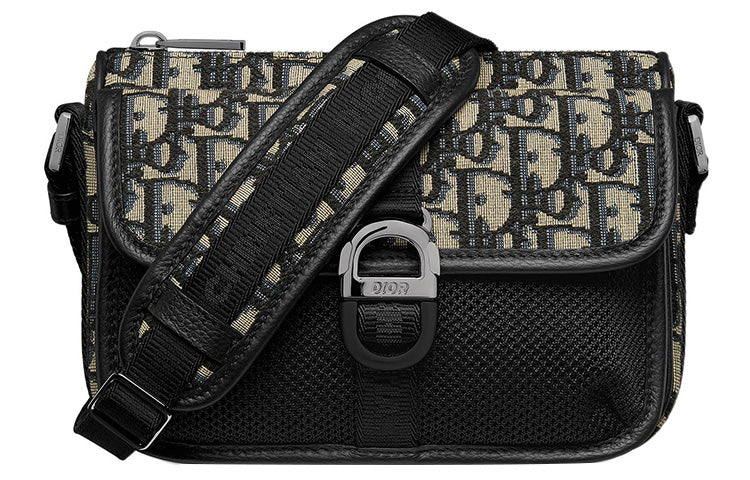 DIOR Aqua Oblique Print Shoulder Bag, Crossbody Bag Mini Unisex Beige & Black
