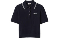 MIU MIU Logo embroidered Cotton Polo Shirt