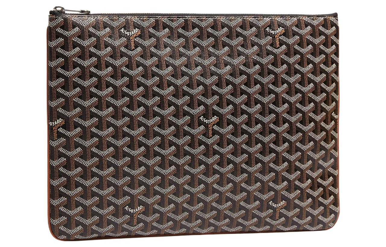 GOYARD SENAT Canvas With Leather Wallet Toiletry Bag Clutch Regular Unisex Brown
