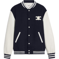 CELINE Teddy Varsity Jacket In Textured Wool