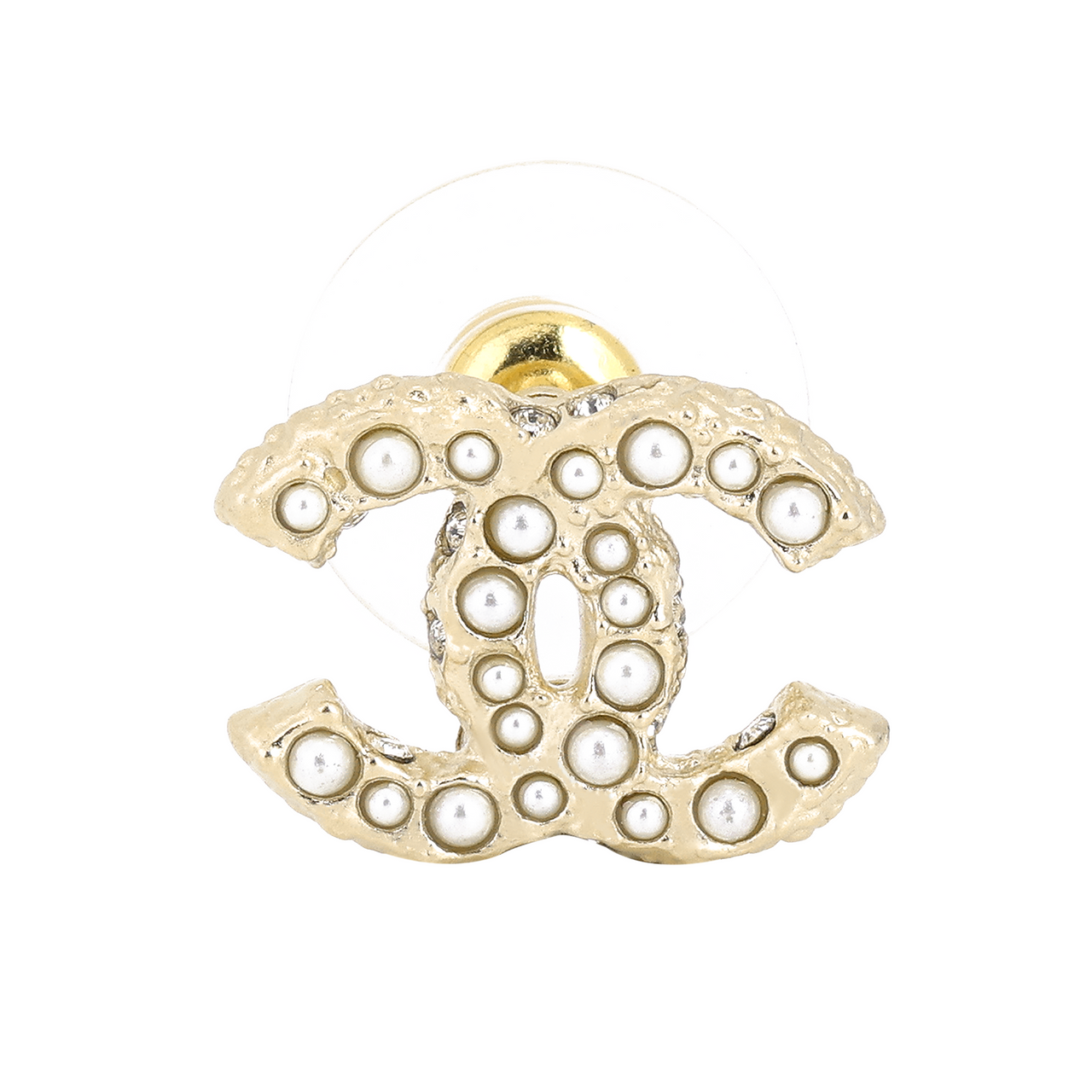 CHANEL 2000s Cc Faux pearl Earrings