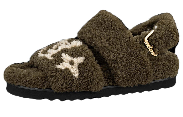 LOUIS VUITTON Paseo Comfort Stylish Sandals Women's Olive