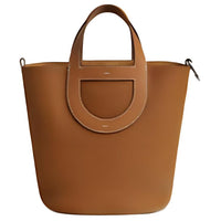 HERMES In The Loop Clemence Bullhide With Swift Calfskin Vegetable Basket Pig Nose Bucket Bags Handbags Women's Gold