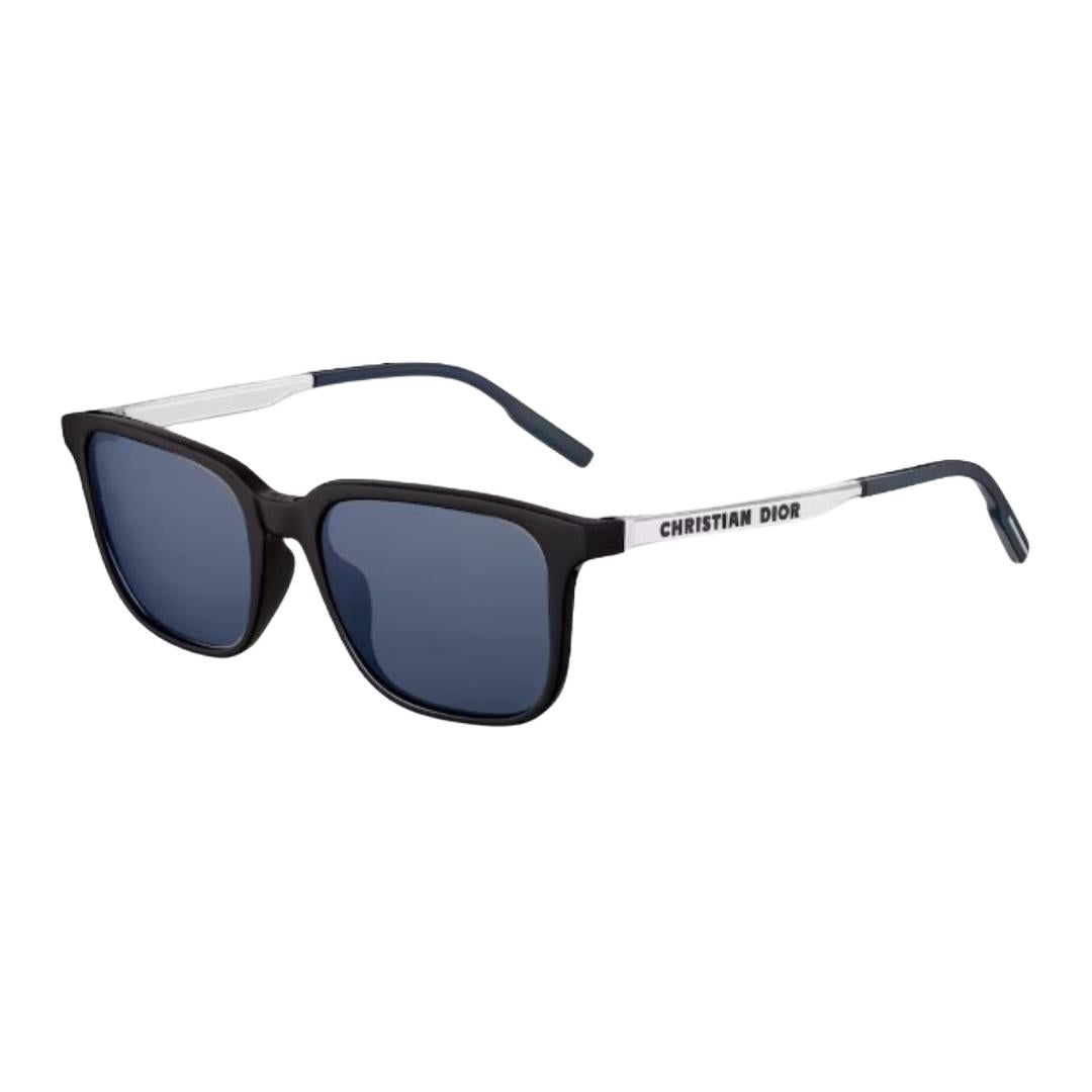 DIOR Metal Irregular Shape Sunglasses Men's Black/Transparent