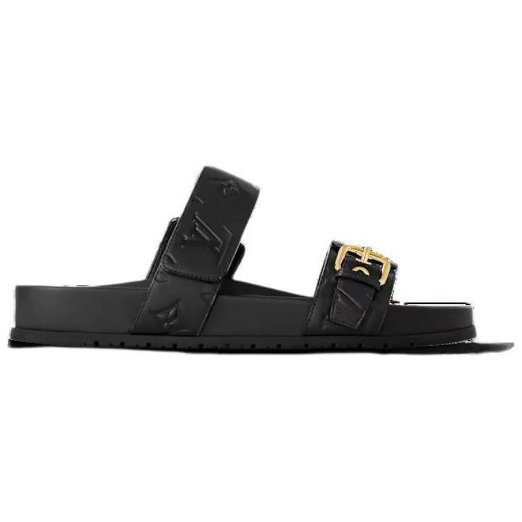 LOUIS VUITTON Bom Dia Other Slip-Resistant Slide Slippers Women's Black