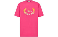 DIOR Logo Print Casual Short-Sleeved T-Shirt T-Shirt Unisex Pink