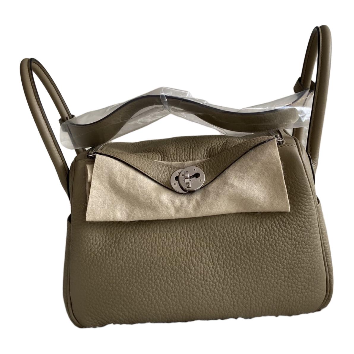 HERMES Lindy Taurillon Clemence Leather Handbag, Shoulder Bag, Crossbody Bag Regular Women's 8Q BEIGE MARFA Mi