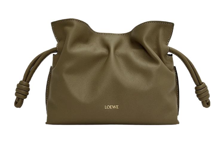 LOEWE Flamenco Nappa Cowhide Shoulder Bag, Crossbody Bag, Handbag Mini Women's Dark Khaki Green