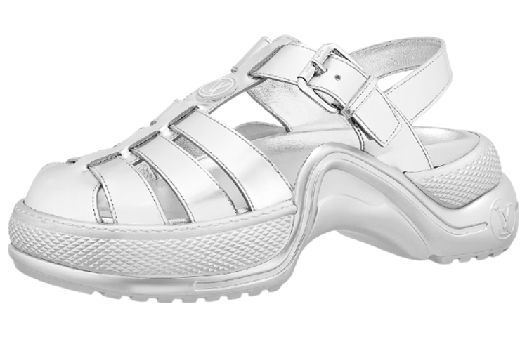 LOUIS VUITTON Archlight 1.0 Line Roman Sandals Women's Silver