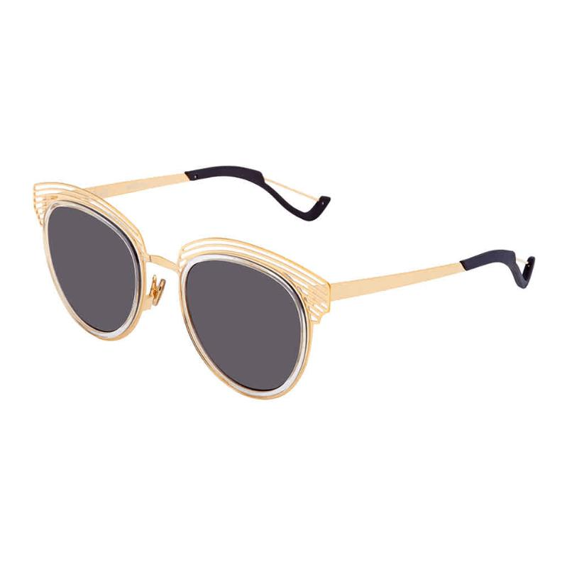 DIOR Metal Irregular Shape Sunglasses Women's Gold