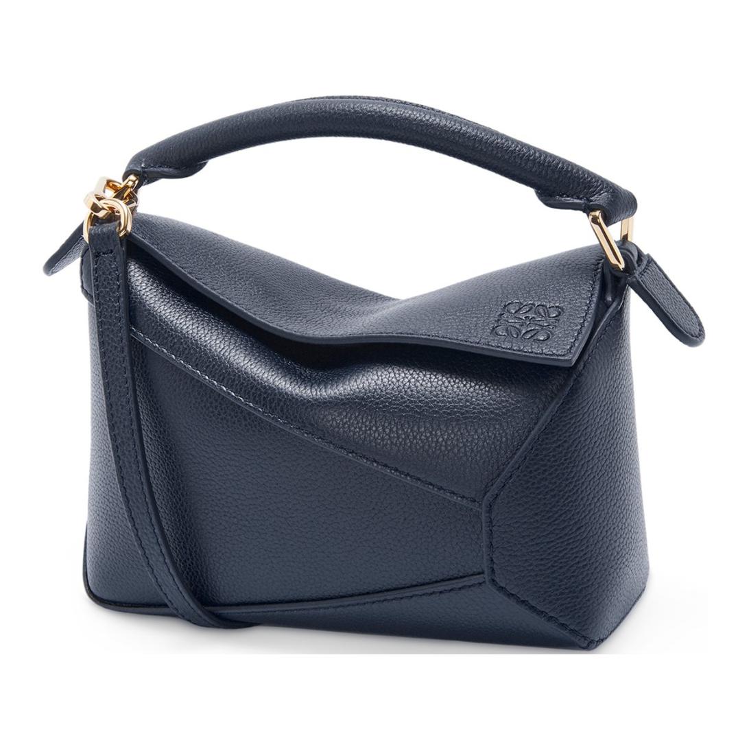 LOEWE Puzzle Soft Grain Calfskin Shoulder Bag, Crossbody Bag, Handbag Mini Women's Dark Marine Blue