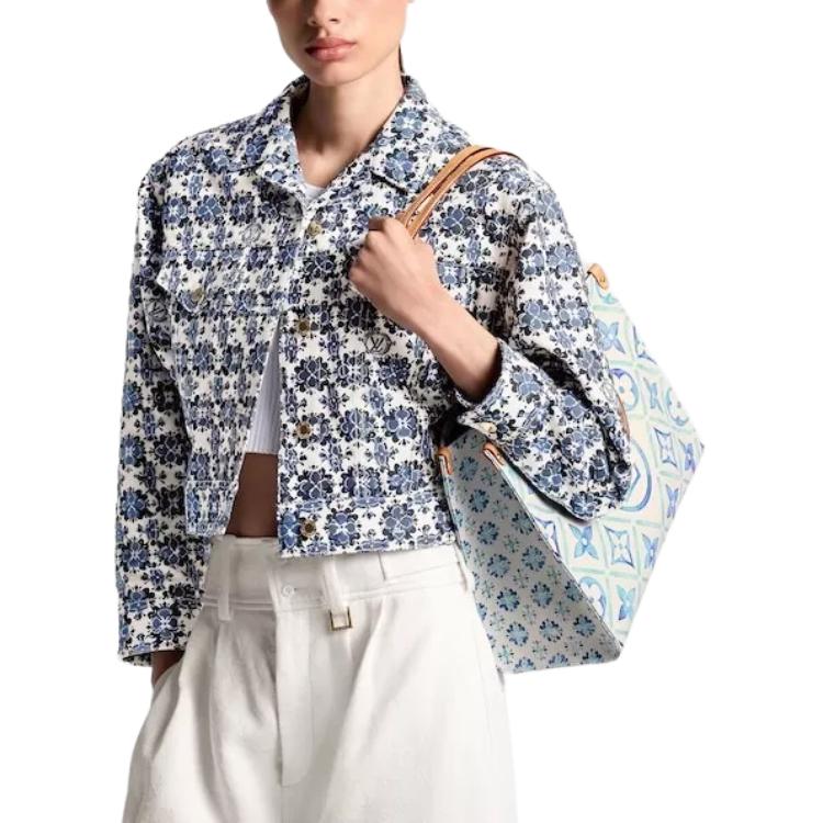 LOUIS VUITTON Monogram Flower Mosaic Denim Jacket