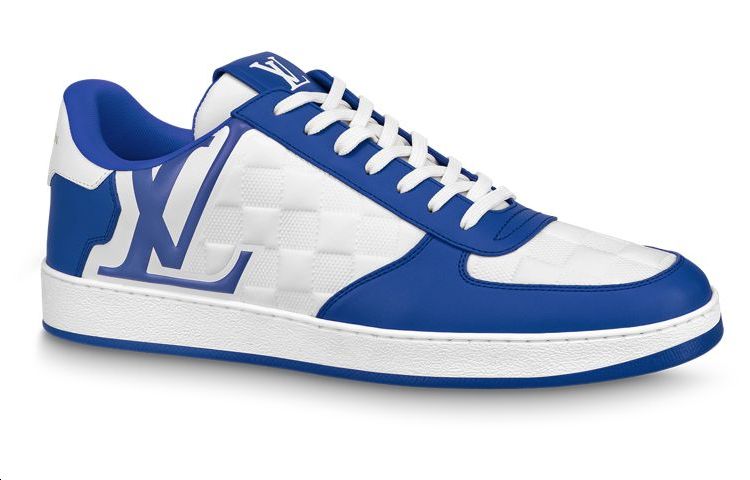 LOUIS VUITTON Rivoli Sneakers 'White Plaid With Blue Side Logo'