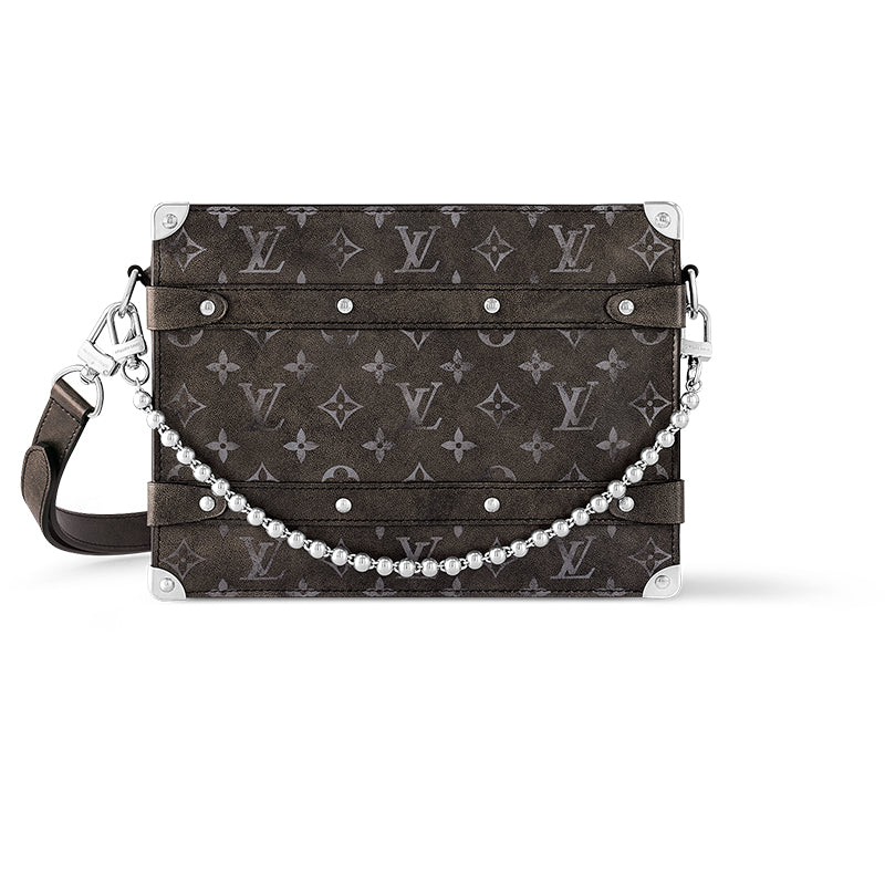 LOUIS VUITTON Trunk Monogram Matte Cow Leather Shoulder Bag Crossbody Bag Men's Black