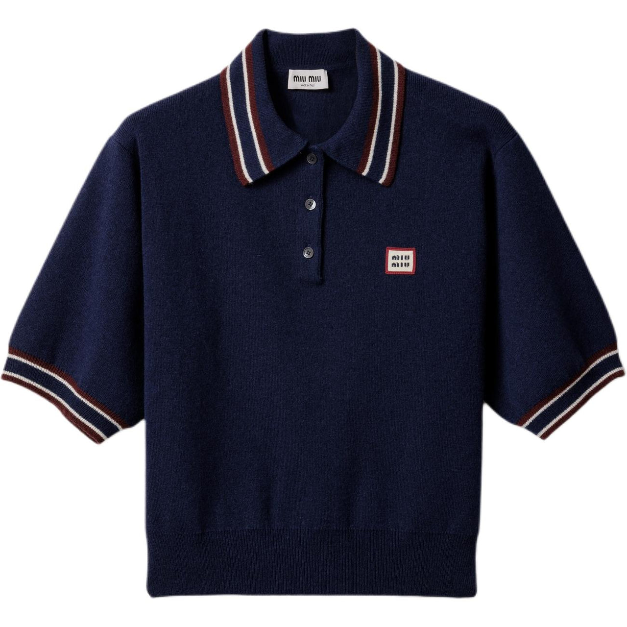 MIU MIU Wool And Cashmere Polo Sweater Navy