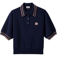 MIU MIU Wool And Cashmere Polo Sweater Navy
