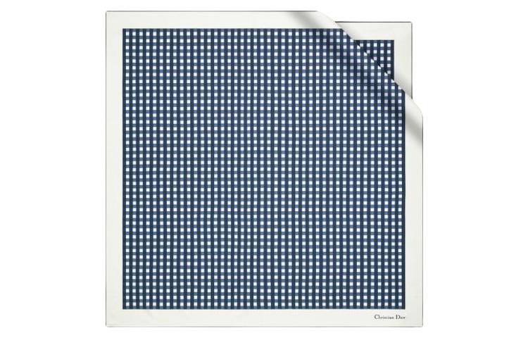 DIOR Silk Scarves Women's Marine Blue/White