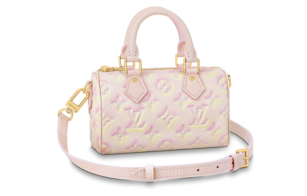 LOUIS VUITTON Speedy Embossed Cow Leather Pillow Bag, Shoulder Bag, Crossbody Bag, Handbag Extra Mini Women's Pink
